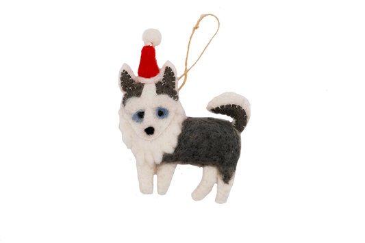 Husky Santa Dog Wool Felt Classic Ornament