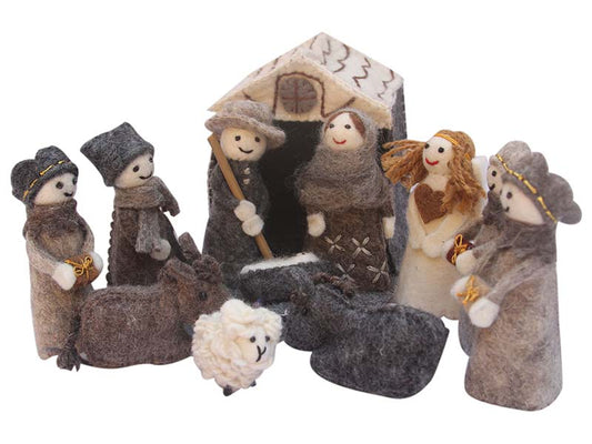 Handcrafted Felt Nativity, 12-PIECE SET