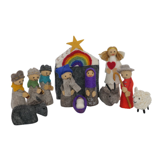 Felt Rainbow Nativity Set