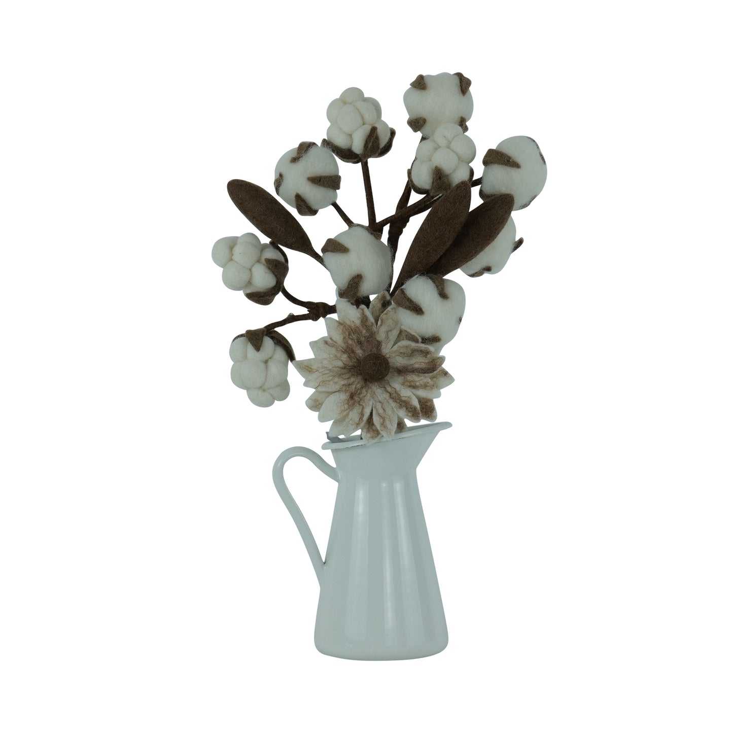 White Cotton Flower Felt Bouquet