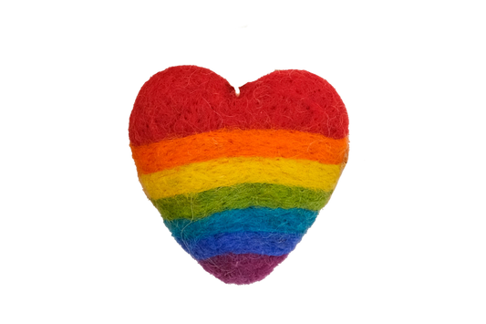 Rainbow Heart Handmade Felt Ornament