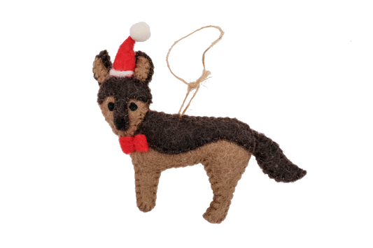 German Shepard Santa Dog Wool Felt Classic Ornament