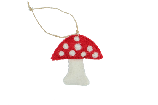 Retro Kai Red Mushroom Felt Ornament