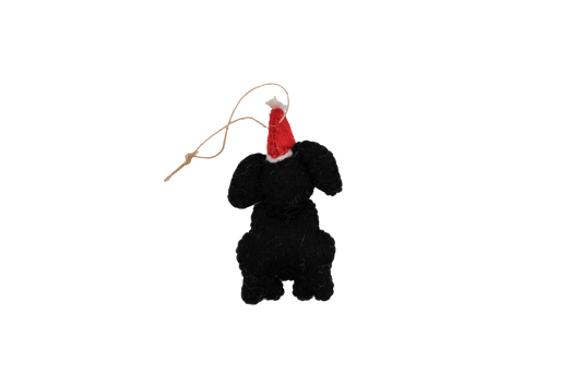 Black Labrador Santa Dog Wool Felt Classic Ornament