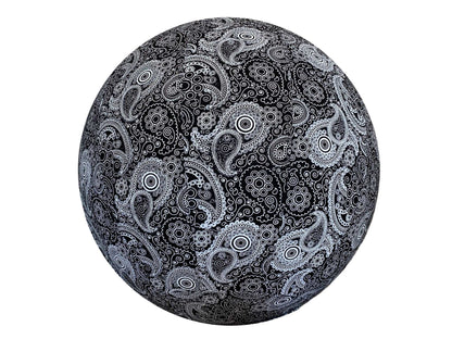 75cm Balance Ball / Yoga Ball Cover: Black Paisley